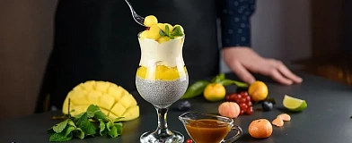 Chia trifle with Mango Chili sauce Tamaki