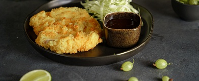 Turkey chops with Tonkatsu Tamaki sauce
