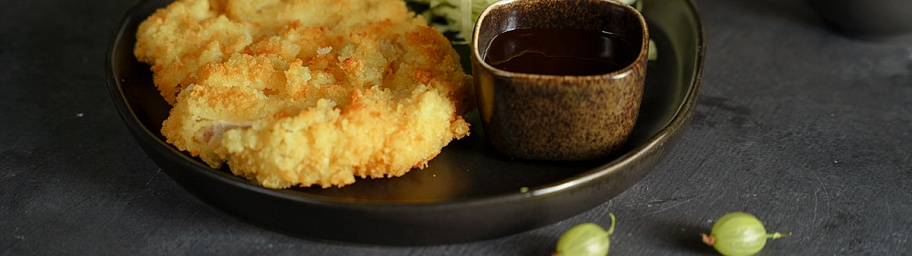 Turkey chops with Tonkatsu Tamaki sauce