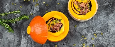 Pumpkin Soup with Balsamic sauce Tamaki