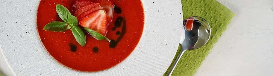  Strawberry gazpacho with basil